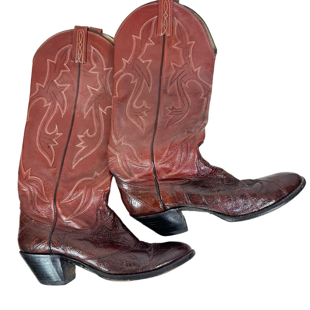 Classic Western Leather and Eel skin Boots by Dan Post